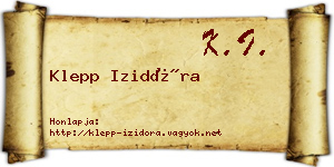 Klepp Izidóra névjegykártya